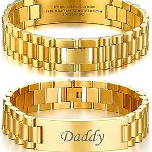 Vendita calda di alta qualità costoso 316l in acciaio inox maschile cinturino braccialetto inciso parole personalizzate nome per gli uomini padre - Product Image 2