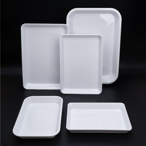 Plateau de service rectangulaire blanc en mélamine pour la présentation des aliments en hôtel et la présentation des plats froids - Product Image 4
