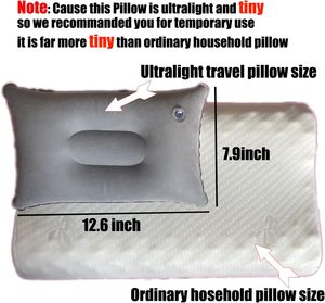2 Pack Ultralight A4 Size Inflatable Travel <b>Pillow</b> <b>Small</b> Squared Flocked Fabric Air <b>Pillow</b> for Traveling Holiday Trip Hiking - Product Image 3
