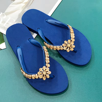 Tongs pour femmes, douces et confortables, pour mariage, plage, avec ornements en strass, chaîne en cristal, chaussures imperméables, accessoires