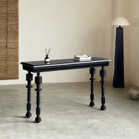Table d'entrée de salon moderne Wabi Sabi, table étroite en bois d'érable d'Amérique du Nord, bureau en bois massif noir, console