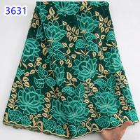 Dernière séquence africaine coton dentelle tissu 2024 haute qualité suisse Voile dentelle tissu nigérian Parry élégant robe pour les femmes 3631