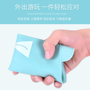 Baby Silicone Waterproof Bib With Bow Tie Design For 0-12 Months Infants Light Blue Color - Product Image 4