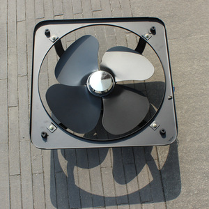 Fad Square Exhaust Fan 14 In Axial Fan For Kitchen Bathroom Wall <b>Window</b> Mounting Black <b>Plastic</b> Blades - Product Image 1