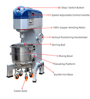 Mélangeur planétaire commercial Jayonho 60L grande capacité, mélangeur alimentaire industriel haute puissance, machine à pétrir la pâte pour usine alimentaire