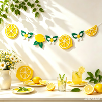Guirlande décorative en feutre DAMAI motif citron, guirlande de bannière citron, décorations de fête citron pour anniversaire et baby shower