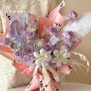 SINOWRAP nouvel an Offres Spéciales fleur papier d'emballage motif <span class=keywords><strong>Panda</strong></span> 55*55CM 65Micro étanche emballage fleuriste fournitures - Product Image 1