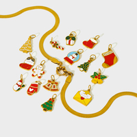 Pendentif Cœur de Noël en Acier Inoxydable 316, Breloque Mignonne, Série Noël, Effet Goutte d'Huile, Accessoire DIY pour Créations Artisanales