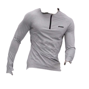 เสื้อวิ่งฤดูหนาวสำหรับผู้ชาย ผ้าสแปนเด็กซ์/โพลีเอสเตอร์ ระบายอากาศได้ดี แขนยาว - Product Image 2