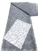 NI.AI Hochwertiger 3D-Perlen-Tüllspitzenstoff mit glitzernden Pailletten für Brautkleider, Party- und Abendkleider