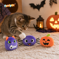 Famipet Fabricant Vente en Gros Personnalisée Nouveau Thème Halloween Design Fantôme Jouet pour Chaton Peluche Douce Jouet pour Chat en Peluche Froissée Ensemble