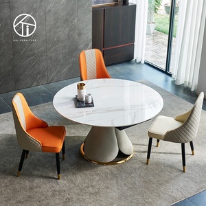 Extendable Modern Comedor <strong>Space</strong> <strong>Saver</strong> Dining Room Set Sintered Stone Ceramic Marble Round Dining <strong>Table</strong> - Product Image 2