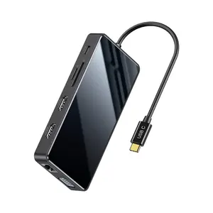 USB C 도킹 스테이션 OEM 11in1 미니 도킹 듀얼 HDM I 트리플 디스플레이 PD 100W 허브와 호환 맥부 k 프로 델 l H P