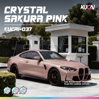 KUCAI 1.52*17m Autocollant de voiture sans bulles d'air, film vinyle PET cristal lavande violet pour voitures