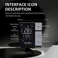 Termostato Inteligente Wifi Serie M5 con Pantalla LED Clara y Botones Táctiles para Google Home/Alexa/Yandex Alice
