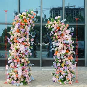 Wholesale Monet Artificial Flower Arch Wedding Backdrop Arch Pink purple Silk Rose Flower Arch Wedding Decoration - Product Image 2