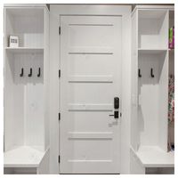 Porte intérieure en bois massif de style européen avec insert en verre pour la décoration d'appartements et de maisons