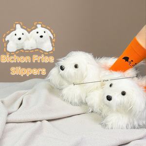 Pantuflas de Invierno/Primavera/Otoño para Cachorros, Antideslizantes, Cálidas, de Felpa Suave, para Bichón Frisé, Unisex, para el Hogar, Regalo - Product Image 1