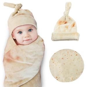 Coperta Portatile Indossabile Rotonda in Flanella e <span class=keywords><strong>Pile</strong></span> 100% Poliestere con Disegni Personalizzati di Pizza, Burrito e Tortilla - Product Image 5