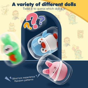 Máquina de garras giratoria de plástico con temática animal para niños, con 6 juguetes de muñecas en forma de bola - Mini juego de caja <span class=keywords><strong>sorpresa</strong></span>, regalo de cumpleaños, juguete - Product Image 5