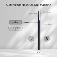 HYTOOS Black Diamond Nail Drill Bits Pro Russian Cuticle Bit pour ponceuse à ongles, outil de nettoyage des cuticules et des peaux mortes, outils de prétraitement des ongles