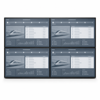 Mur vidéo LCD couleur industriel 49 pouces, cadre de 1,8 mm, luminosité 700 cd/m², fonctionnement continu 24/7 pour affichage ferroviaire
