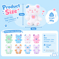 Porte-clés en peluche chat assis motif fleur mignon, poupée chaton, breloque pour sac à dos de fille, poupée, animal en peluche, petit cadeau créatif
