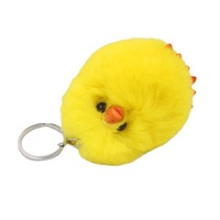 Porte-clés en peluche canard jaune réaliste en fausse fourrure, breloque de sac, pendentif de voiture, modèle N34, vente en gros