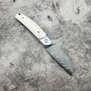 Coltello Pieghevole Hongrui 2026 con Lama in Acciaio Damasco ad Alta Durezza, Manico in Osso di Bue, per Campeggio e Uso Quotidiano - Product Image 4