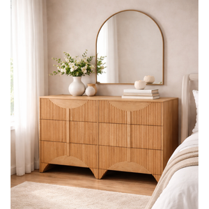 HAVASU Collection Wooden Bedroom Living Room Eco-Friendly Home Furniture High Grade Wooden Dresser 6 Drawers - Product Image 1