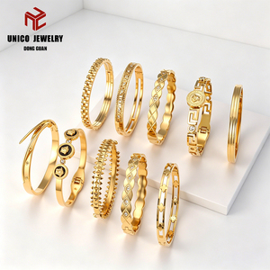 Оптовые модные золотые браслеты из нержавеющей стали с покрытием PVD 18K под золото, не тускнеющие, для женщин - Product Image 4