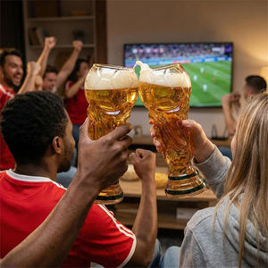 Jarra de <span class=keywords><strong>Cerveza</strong></span> de Vidrio Creativa de Gran Capacidad, Diseño de Trofeo de Fútbol, Jarra de Brindis sin Plástico para Fiestas de Fútbol - Product Image 4