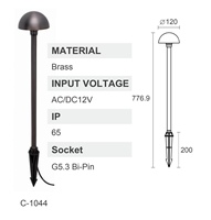 LED-Gartenleuchten für Außenbereich, Wasserdichte Dekorative Pilz-Graslichter, Dreifarbig 2700K/3000K/4000K, Kupfergehäuse