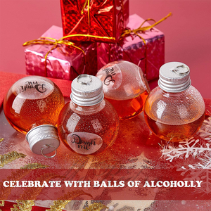 Giáng sinh bóng chai nhựa Đồ trang trí lễ hội booze bóng rỗng rõ ràng uống chai tùy chỉnh Hộp Quà Tặng thân thiện với môi - Product Image 5