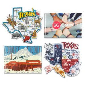 Hot Sale Custom Cool Fridge Magnets Cities Souvenirs 3D Magnet Calander For Refrigerator Sublimation Cute Tin Fridge Magnet