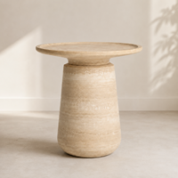 Table en travertin de forme organique pour projets de meubles design