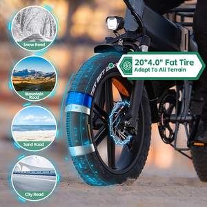2023 nueva <span class=keywords><strong>bici</strong></span> híbrida eléctrica bicicleta gorda de la gama larga e del neumático 1000W 48V 17,4 AH de 20 pulgadas - Product Image 4