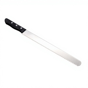 Cuchillo para cortar pan de acero inoxidable con mango de madera, rebanador de pan dentado ecológico para panadería casera y bagels - Product Image 1