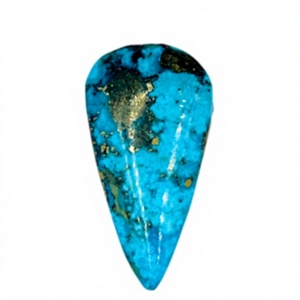 Turquesa Natural Cabujón Forma de Pera Tamaño de Palma 34x17x8mm Gema Suelta para Joyería Gemas de la India Certificadas por Terceros 7g - Product Image 1
