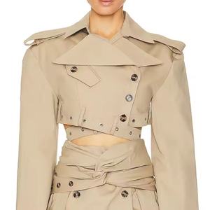 Nuevo Conjunto de Chaqueta Corta y Falda Mini en Línea A para Mujer, de Alta Calidad, Resistente al Agua, en Poliéster - Product Image 4