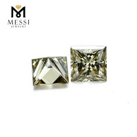 Bijoux Messi Prix de gros Moissanite de qualité supérieure Coupe princesse 1 carat Moissanite jaune Diamant