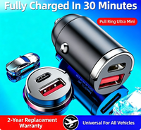 Chargeur de voiture universel USB Type-C 100W PD QC3.0 à charge rapide, mini adaptateur électrique ignifuge pour allume-cigare