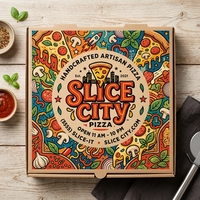 Boîte à pizza écologique avec logo personnalisé, doublure en éponge, laminage mat, gaufrage, fermeture magnétique, livraison de nourriture, restaurants, rigide
