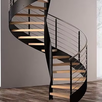 Prima vente en gros villa extérieure haut de gamme escalier en colimaçon en acier grand escalier en colimaçon moderne prix bon marché utilisation intérieure matériau métallique