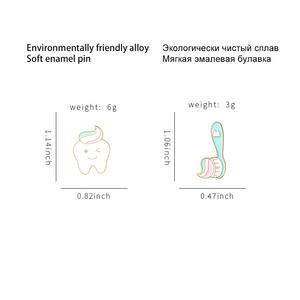 بروش أسنان لطيف من المينا لطبيب الأسنان دبوس معدني لطية صدر السترة العناية بعيادة الأسنان شارة هدية عن طريق الفم لديكور موحد - Product Image 2