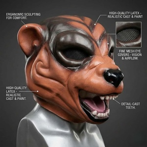 Máscara <span class=keywords><strong>de</strong></span> látex híbrida <span class=keywords><strong>de</strong></span> oso <span class=keywords><strong>y</strong></span> lobo feroz - Máscara realista <span class=keywords><strong>de</strong></span> animal <span class=keywords><strong>de</strong></span> cara completa para disfraz <span class=keywords><strong>de</strong></span> Halloween, cosplay, fiesta o accesorio. - Product Image 2