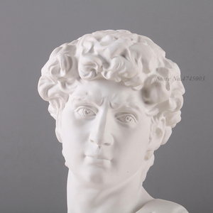 Statue de buste de <span class=keywords><strong>David</strong></span> de la mythologie grecque, mini sculpture d'art en résine de Michel-Ange, décoration d'intérieur, cadeau pour la pratique du dessin - Product Image 4