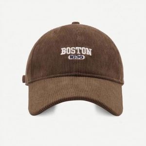 Casquette de baseball en velours côtelé personnalisée avec broderie originale du logo Boston, 6 panneaux, vente en gros - Product Image 3