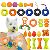 Jouets à mâcher pour chien en caoutchouc naturel résistant aux morsures, en forme de pneu, avec corde en coton
