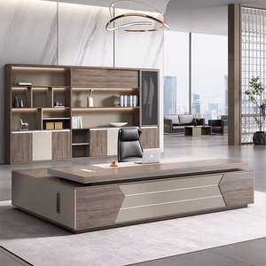 패션 인기있는 현대 L 모양의 CEO 보스 높은 광택 사무실 가구 현대 나무 컴퓨터 임원 책상 - Product Image 3